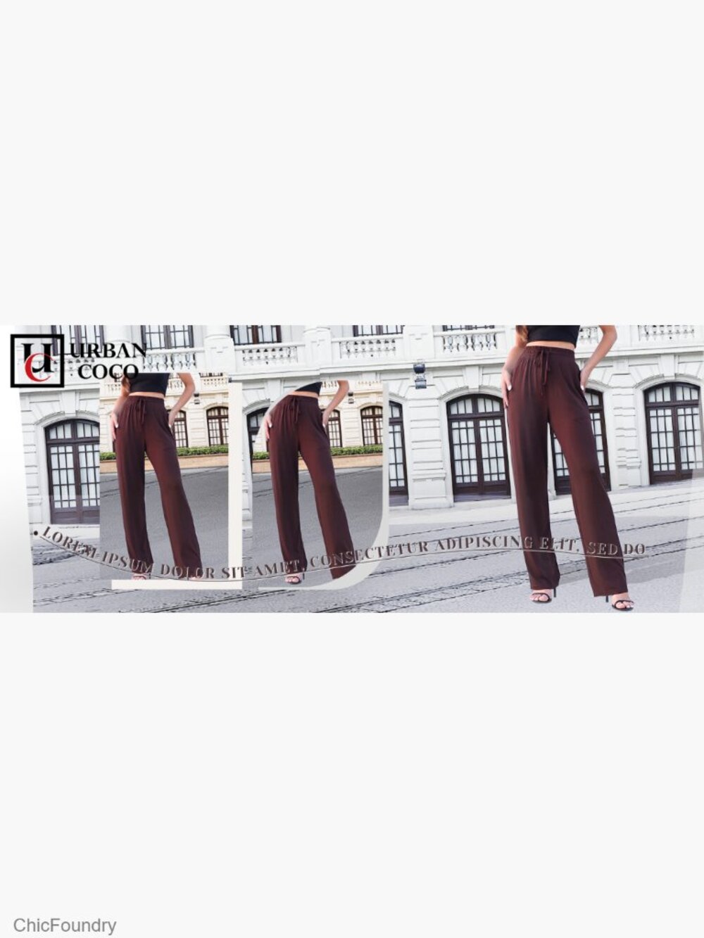 Women's High Waist Drawstring Wide Leg Yoga Pants with Pockets - Picture 6 of 6